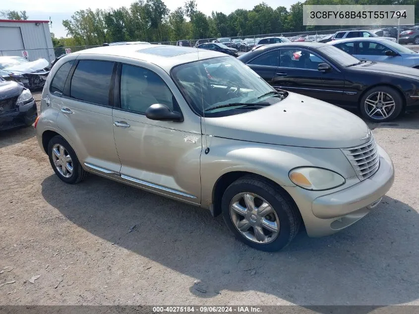 2005 Chrysler Pt Cruiser Limited VIN: 3C8FY68B45T551794 Lot: 40275184