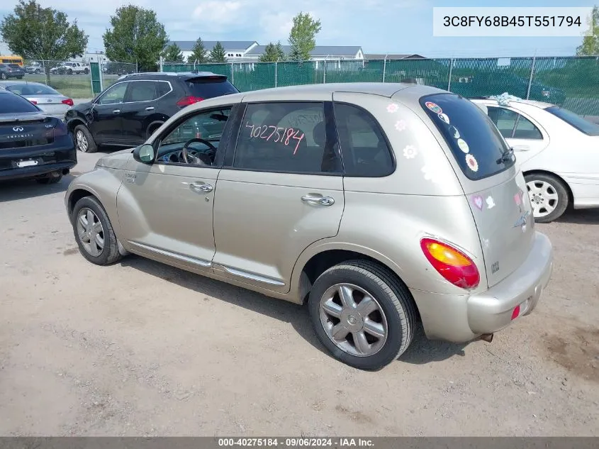 2005 Chrysler Pt Cruiser Limited VIN: 3C8FY68B45T551794 Lot: 40275184