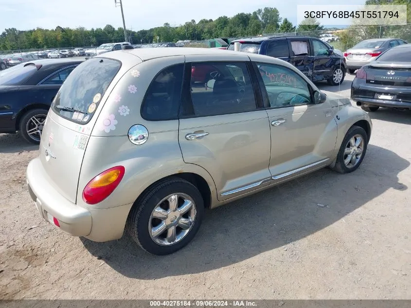 2005 Chrysler Pt Cruiser Limited VIN: 3C8FY68B45T551794 Lot: 40275184