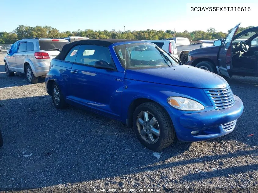 2005 Chrysler Pt Cruiser Touring VIN: 3C3AY55EX5T316616 Lot: 40544965