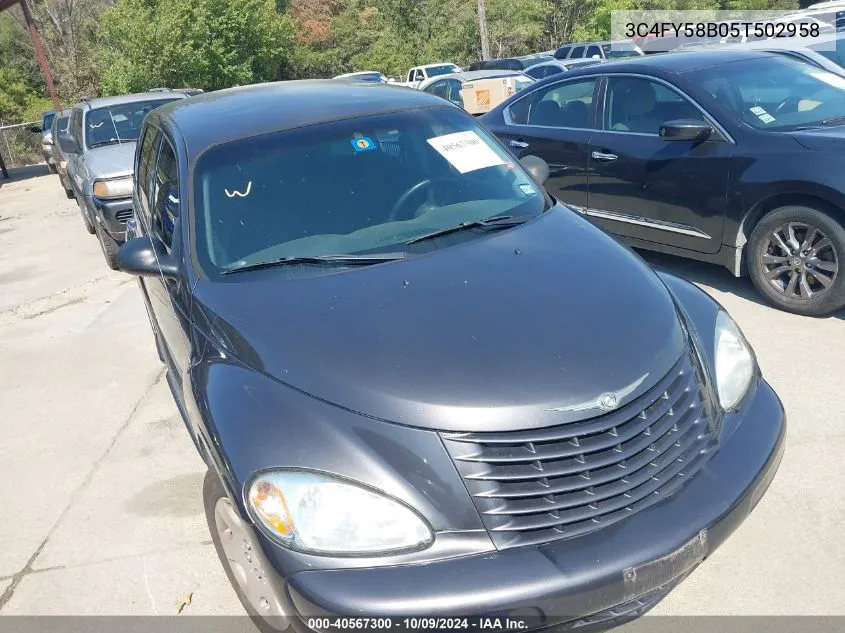 2005 Chrysler Pt Cruiser Touring VIN: 3C4FY58B05T502958 Lot: 40567300