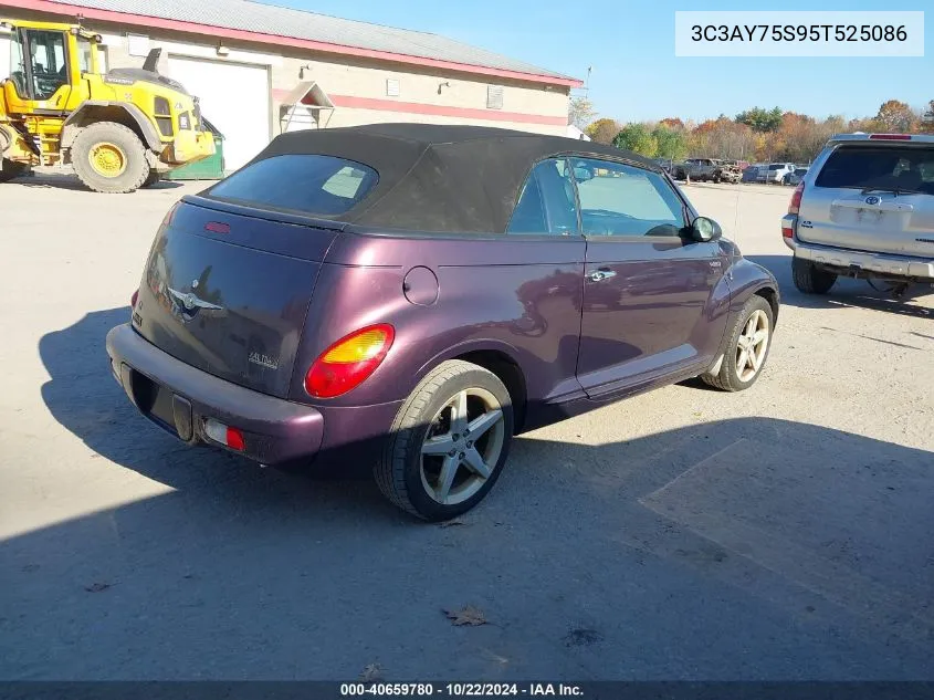 2005 Chrysler Pt Cruiser Gt VIN: 3C3AY75S95T525086 Lot: 40659780