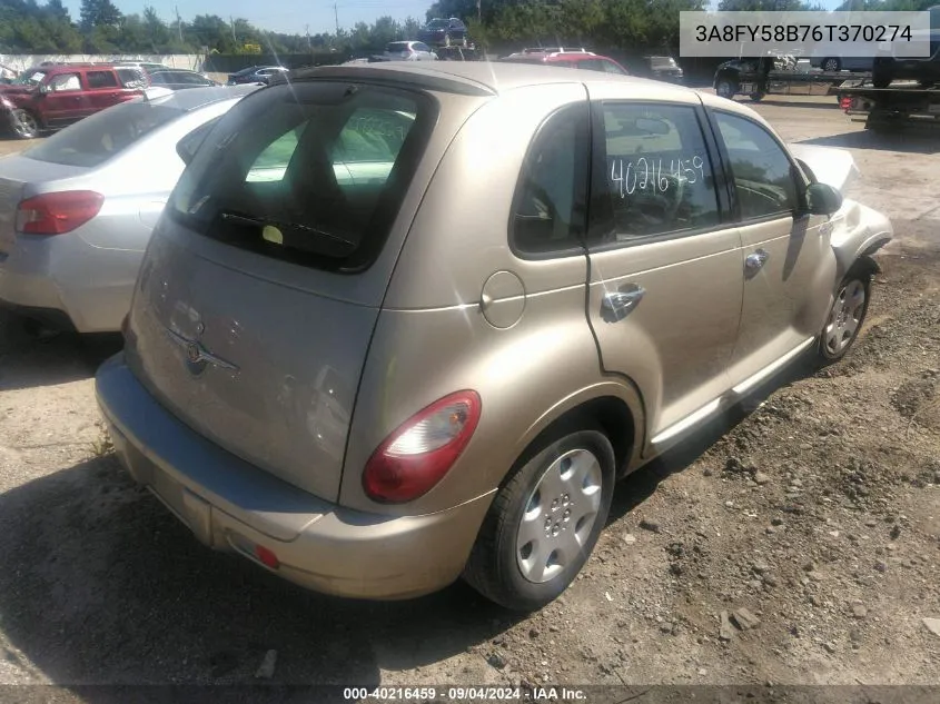 2006 Chrysler Pt Cruiser Touring VIN: 3A8FY58B76T370274 Lot: 40216459