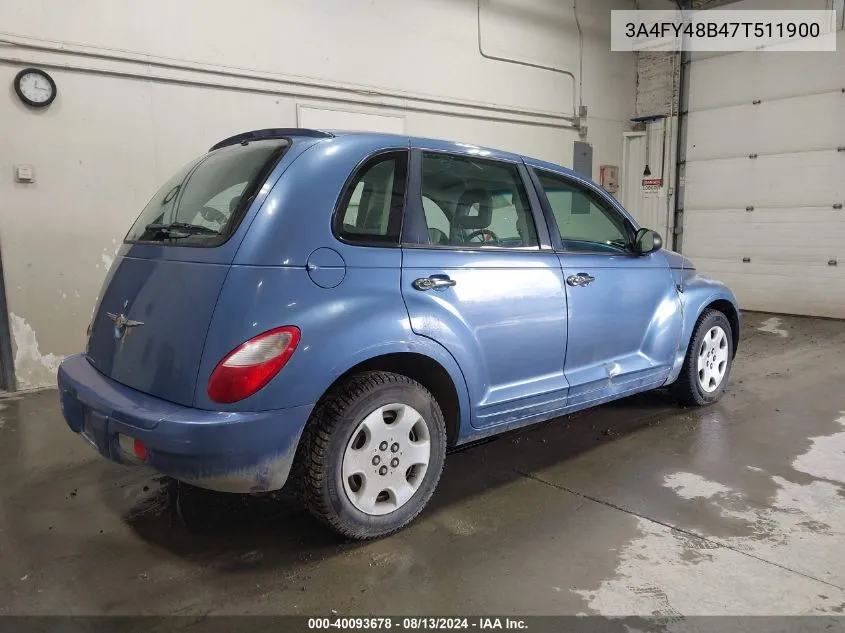 2007 Chrysler Pt Cruiser VIN: 3A4FY48B47T511900 Lot: 40093678