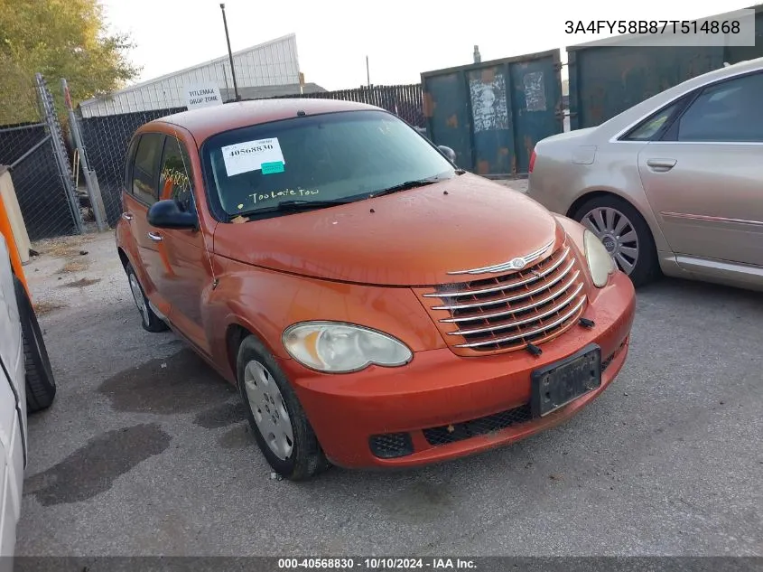 2007 Chrysler Pt Cruiser Touring VIN: 3A4FY58B87T514868 Lot: 40568830