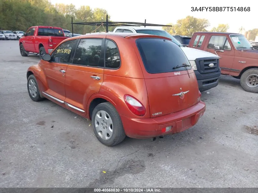 2007 Chrysler Pt Cruiser Touring VIN: 3A4FY58B87T514868 Lot: 40568830