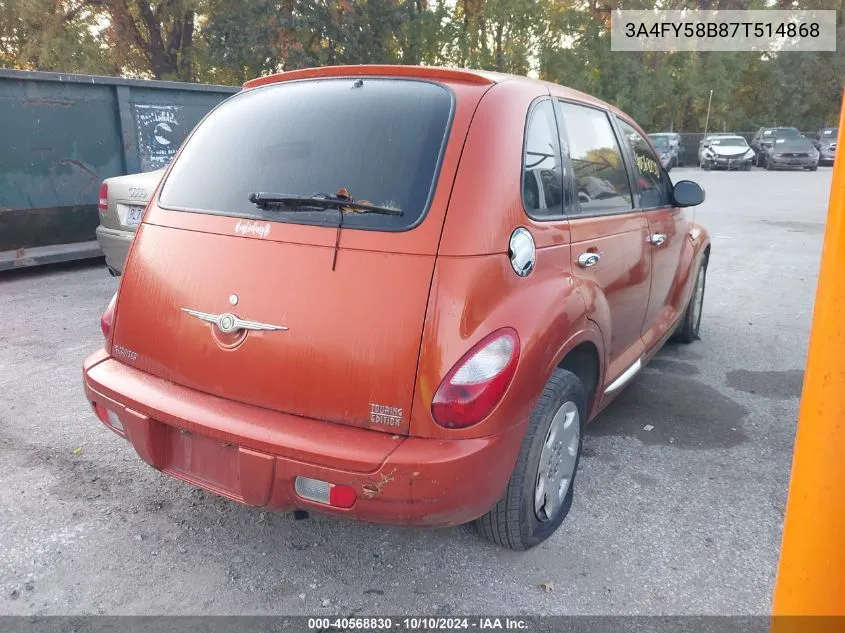 2007 Chrysler Pt Cruiser Touring VIN: 3A4FY58B87T514868 Lot: 40568830