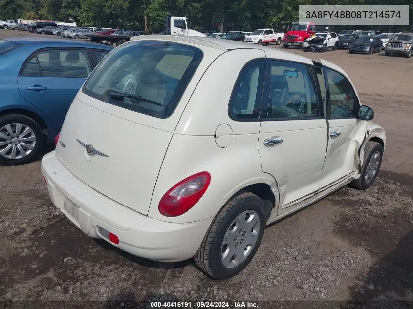 2008 Chrysler Pt Cruiser Lx VIN: 3A8FY48B08T214574 Lot: 40416191