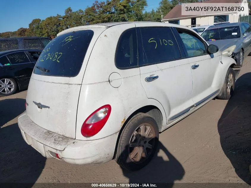 2010 Chrysler Pt Cruiser Classic VIN: 3A4GY5F92AT168750 Lot: 40658629