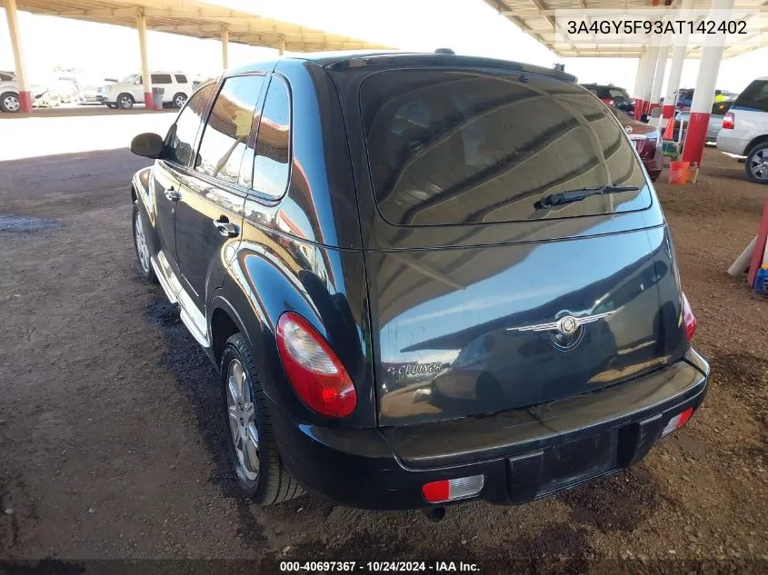 2010 Chrysler Pt Cruiser Classic VIN: 3A4GY5F93AT142402 Lot: 40697367