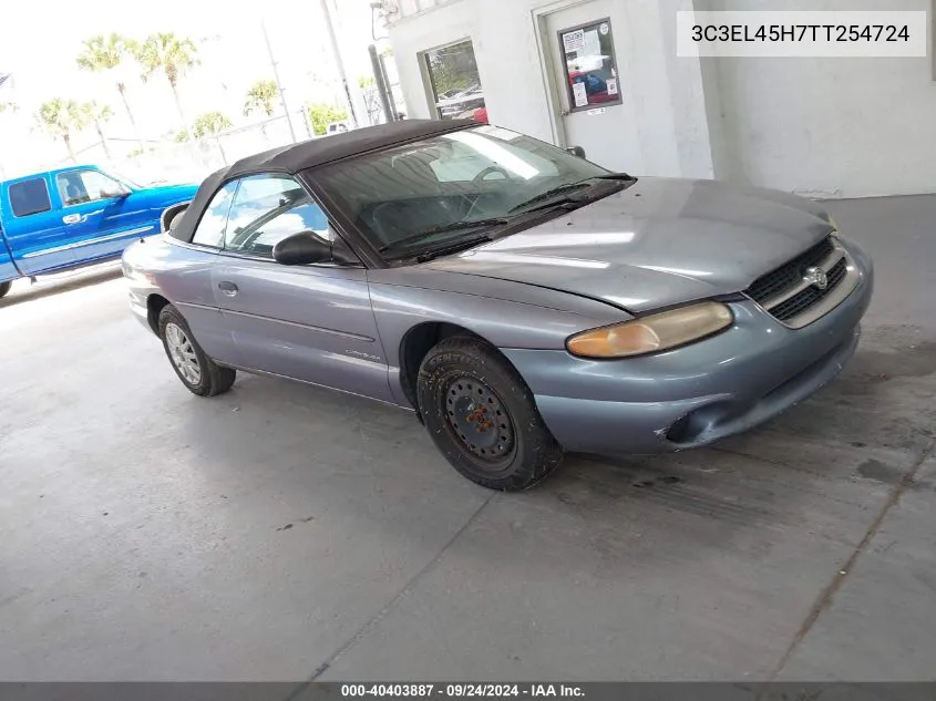 1996 Chrysler Sebring Jx VIN: 3C3EL45H7TT254724 Lot: 40403887