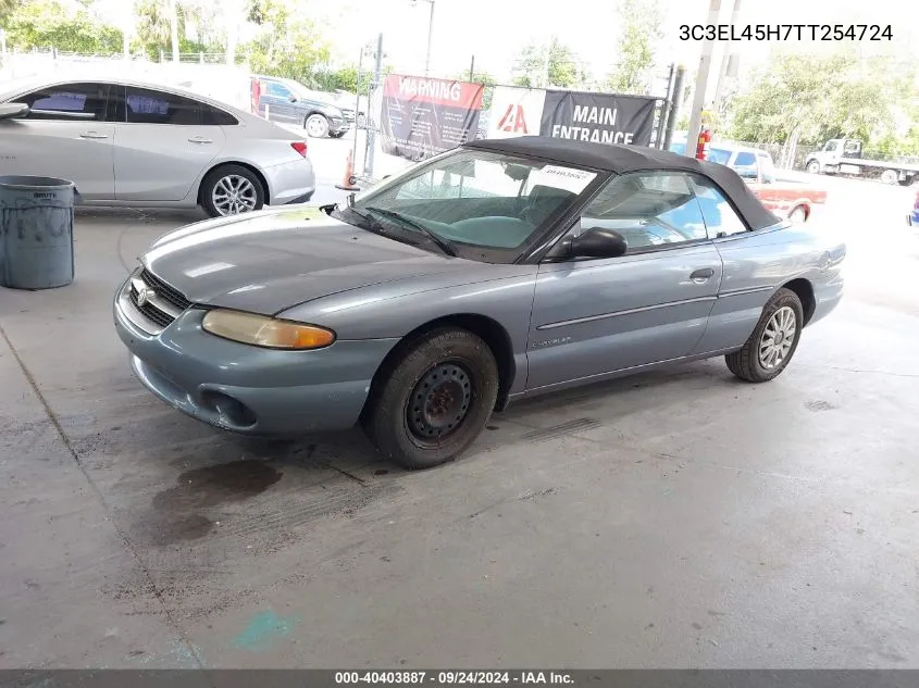 1996 Chrysler Sebring Jx VIN: 3C3EL45H7TT254724 Lot: 40403887