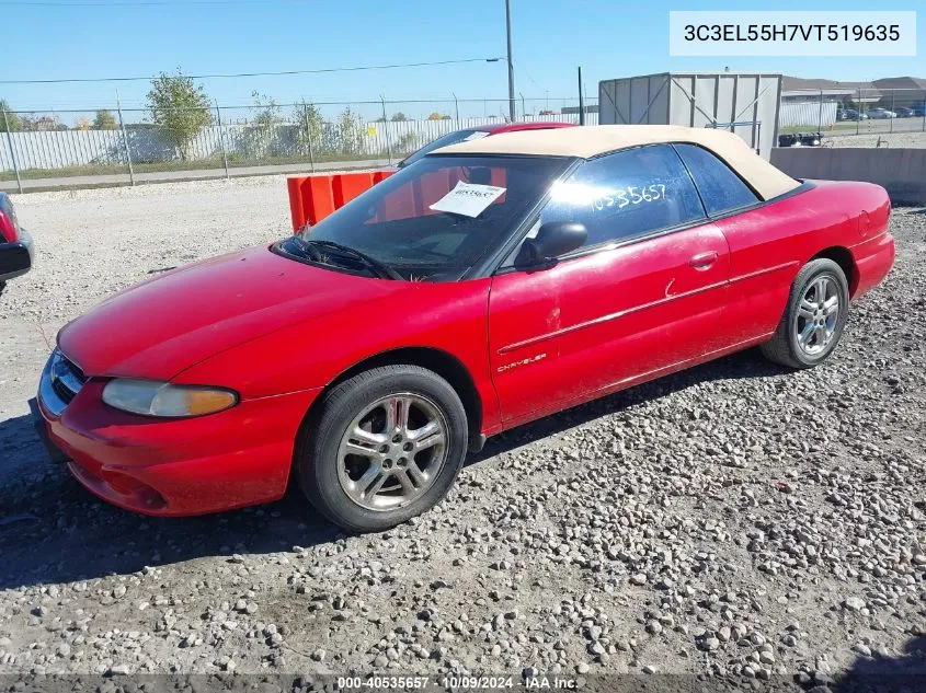 1997 Chrysler Sebring Jxi VIN: 3C3EL55H7VT519635 Lot: 40535657