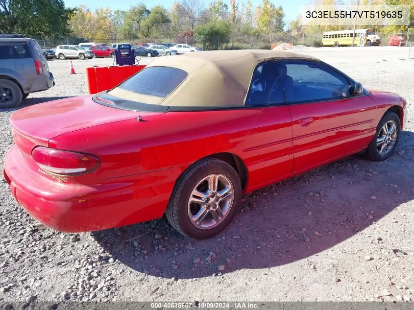 1997 Chrysler Sebring Jxi VIN: 3C3EL55H7VT519635 Lot: 40535657