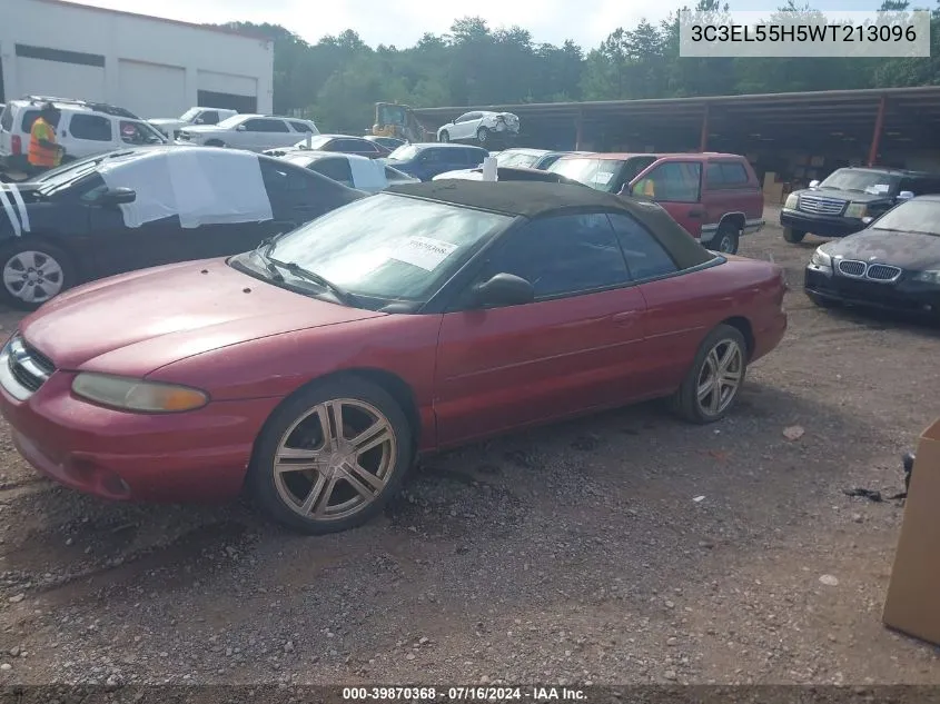 1998 Chrysler Sebring Jxi VIN: 3C3EL55H5WT213096 Lot: 39870368