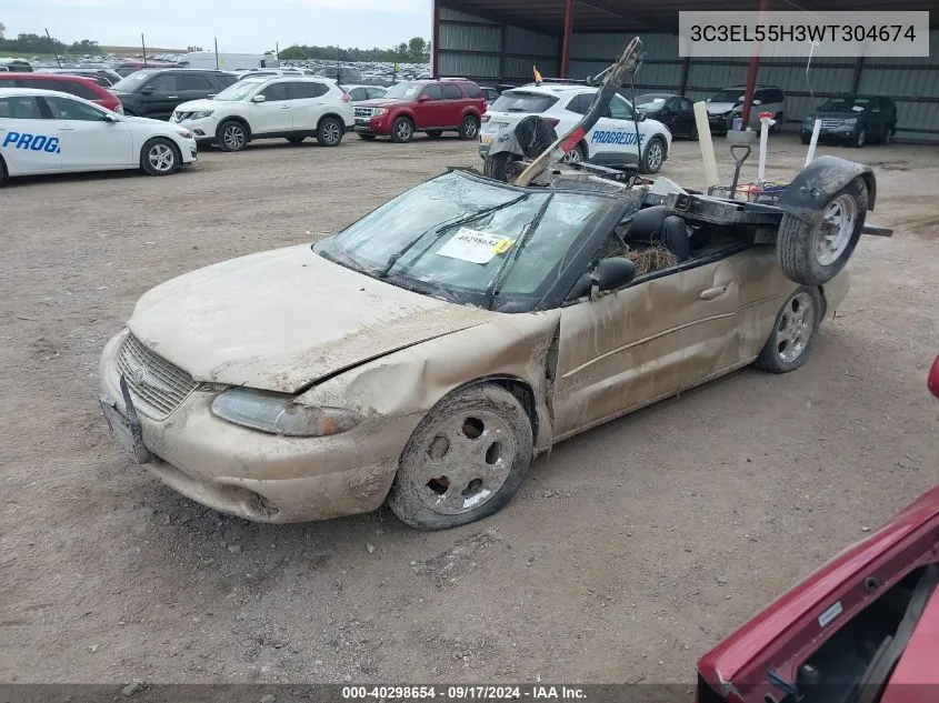 3C3EL55H3WT304674 1998 Chrysler Sebring Jxi