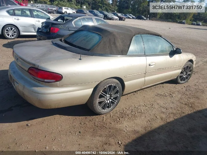 1998 Chrysler Sebring Jxi VIN: 3C3EL55H7WT331750 Lot: 40498742