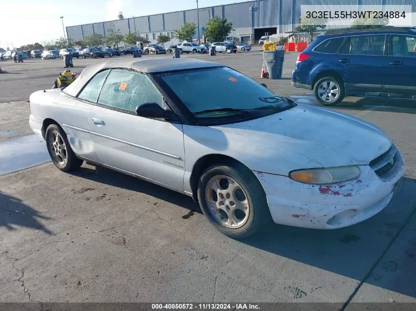 1998 Chrysler Sebring Jxi VIN: 3C3EL55H3WT234884 Lot: 40850572