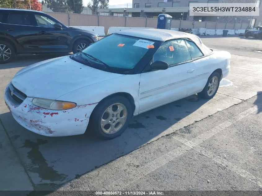 1998 Chrysler Sebring Jxi VIN: 3C3EL55H3WT234884 Lot: 40850572