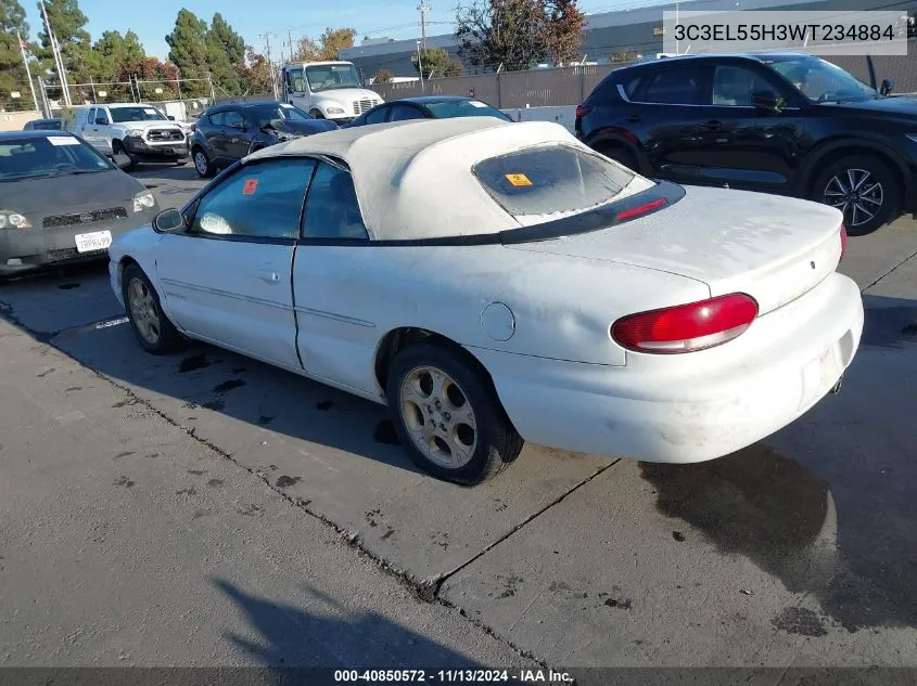 1998 Chrysler Sebring Jxi VIN: 3C3EL55H3WT234884 Lot: 40850572