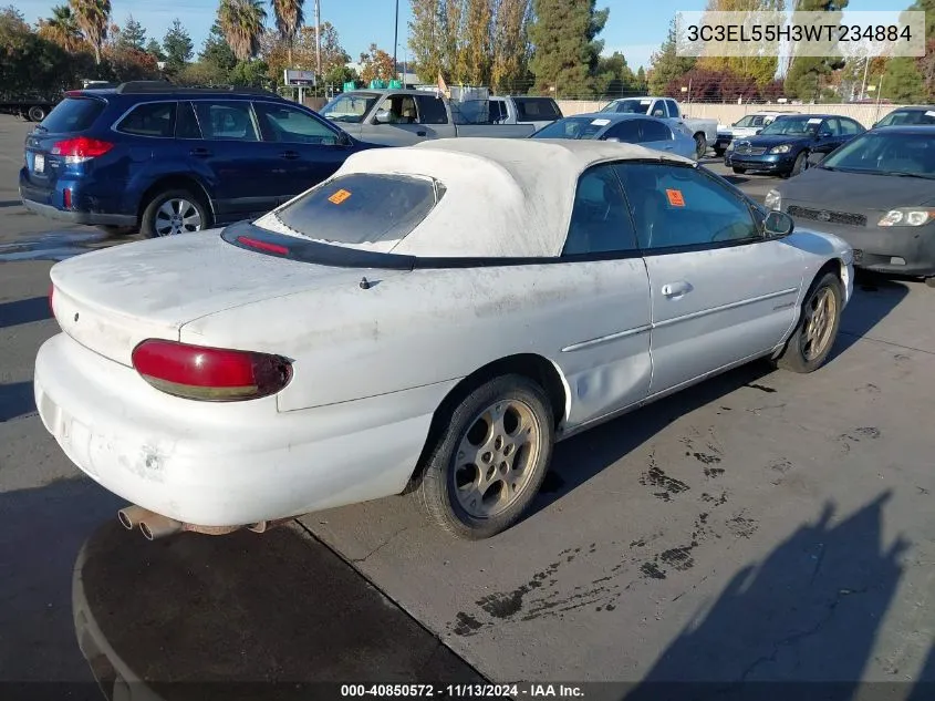 1998 Chrysler Sebring Jxi VIN: 3C3EL55H3WT234884 Lot: 40850572