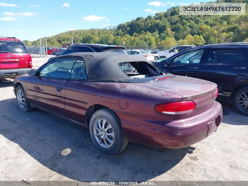 1999 Chrysler Sebring Jx VIN: 3C3EL45H9XT612220 Lot: 40503260