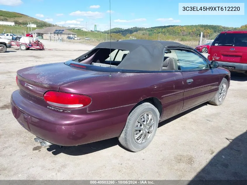 1999 Chrysler Sebring Jx VIN: 3C3EL45H9XT612220 Lot: 40503260