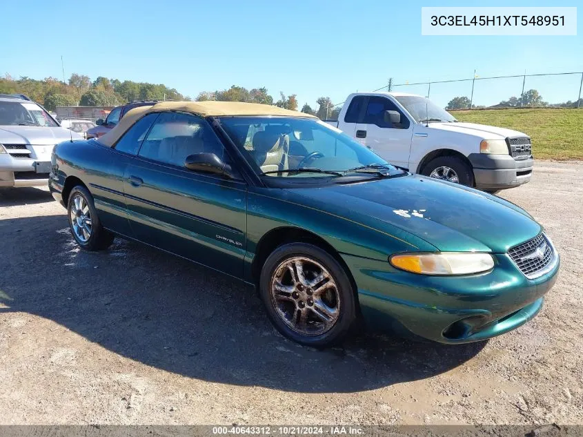 1999 Chrysler Sebring Jx VIN: 3C3EL45H1XT548951 Lot: 40643312