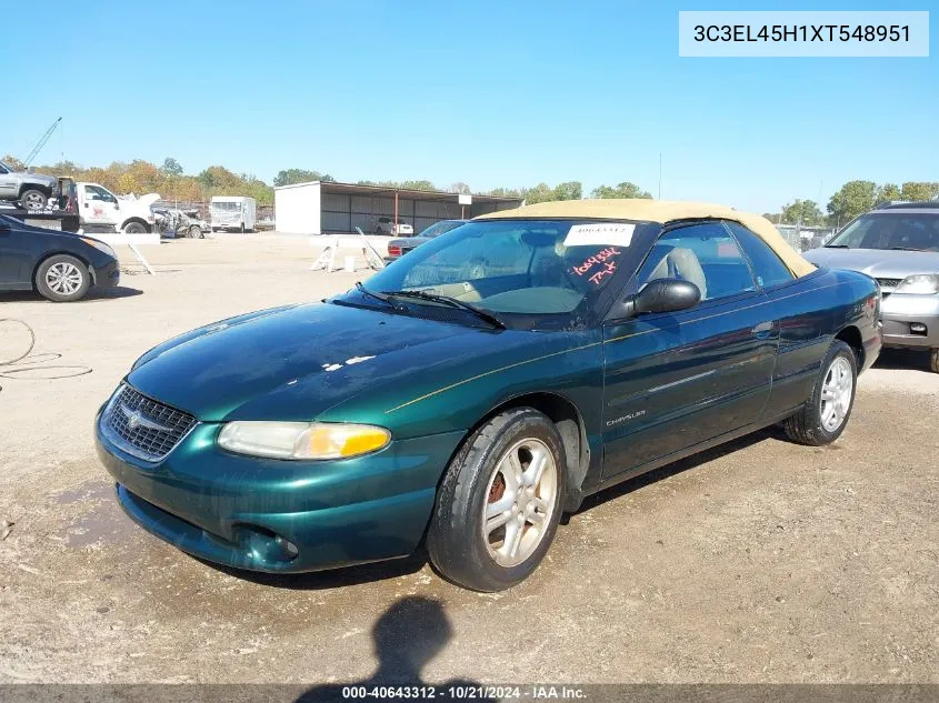 1999 Chrysler Sebring Jx VIN: 3C3EL45H1XT548951 Lot: 40643312