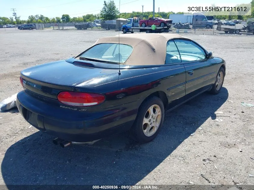 2000 Chrysler Sebring Jxi VIN: 3C3EL55H5YT211612 Lot: 40250936