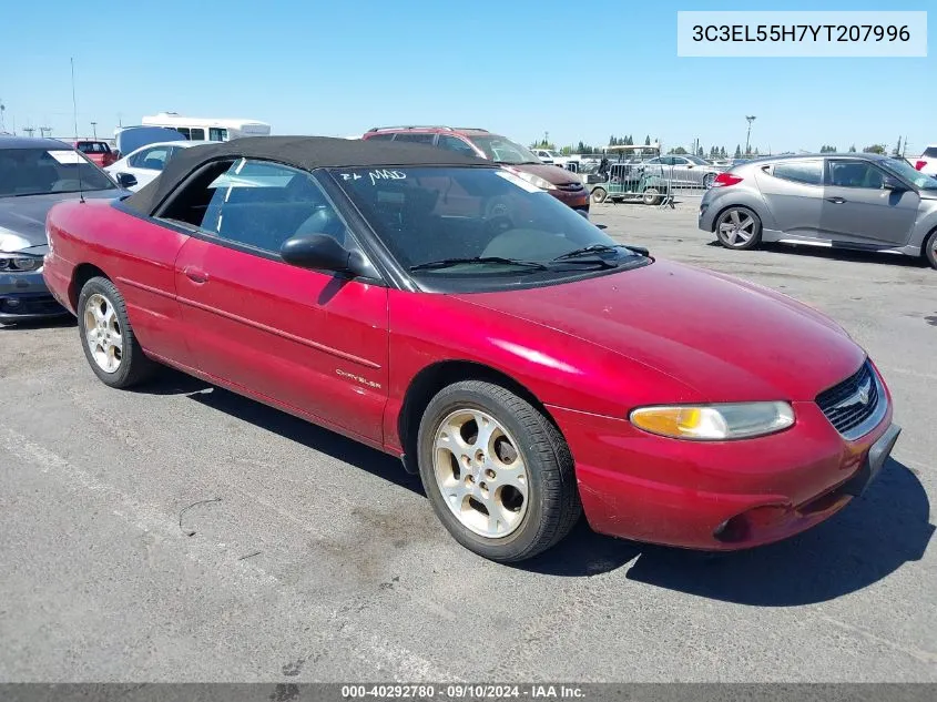 2000 Chrysler Sebring Jxi VIN: 3C3EL55H7YT207996 Lot: 40292780