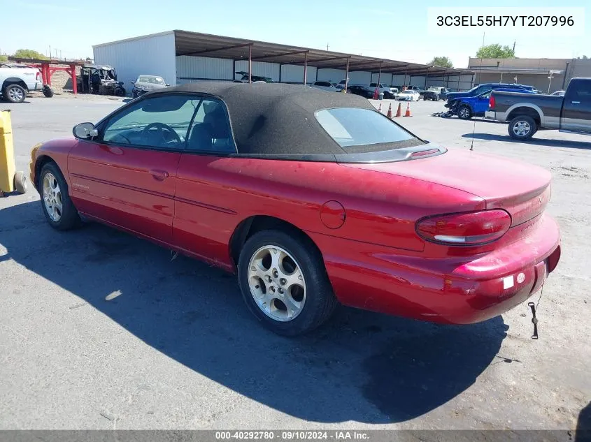 2000 Chrysler Sebring Jxi VIN: 3C3EL55H7YT207996 Lot: 40292780