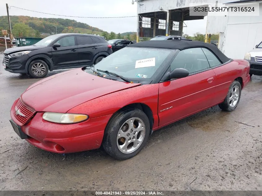 2000 Chrysler Sebring Jxi VIN: 3C3EL55H7YT316524 Lot: 40421943