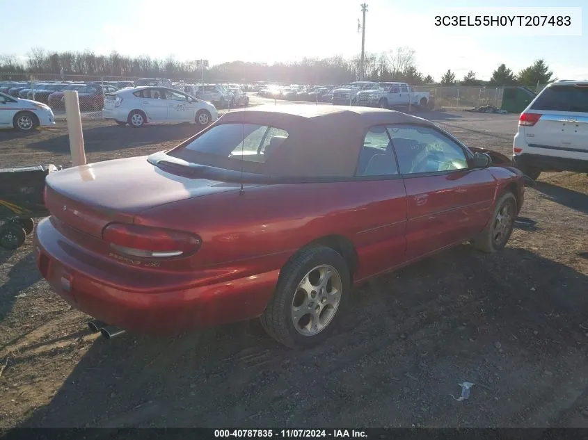 2000 Chrysler Sebring Jxi VIN: 3C3EL55H0YT207483 Lot: 40787835