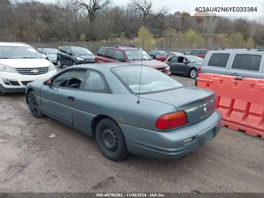 2000 Chrysler Sebring Lx VIN: 4C3AU42N6YE033384 Lot: 40798293