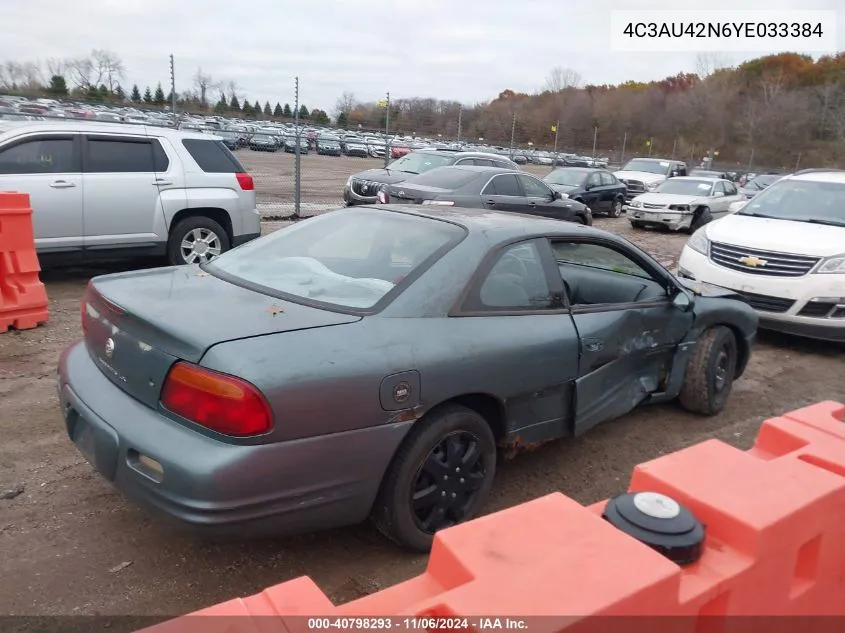 2000 Chrysler Sebring Lx VIN: 4C3AU42N6YE033384 Lot: 40798293