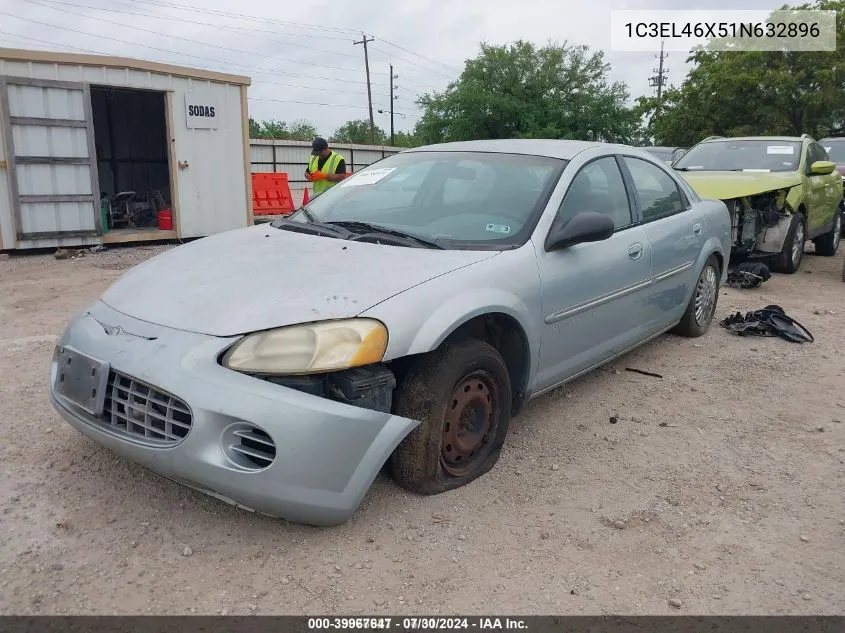 2001 Chrysler Sebring Lx VIN: 1C3EL46X51N632896 Lot: 39967647