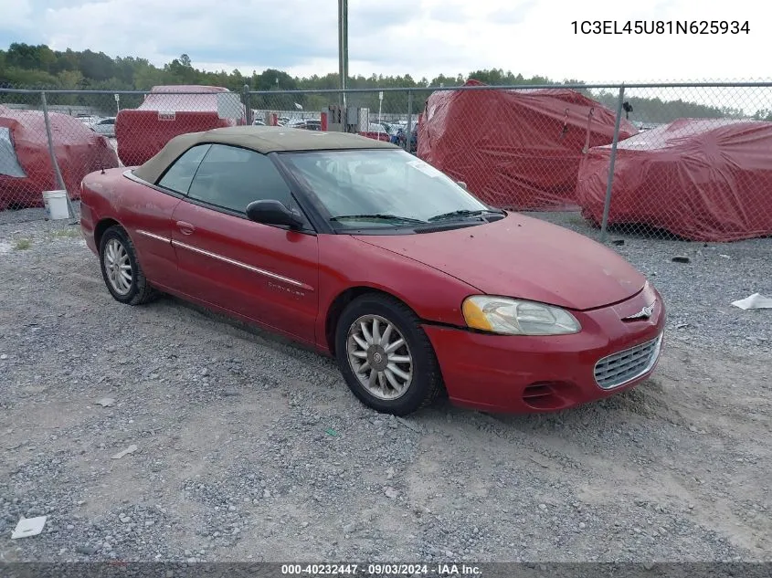 2001 Chrysler Sebring Lx VIN: 1C3EL45U81N625934 Lot: 40232447