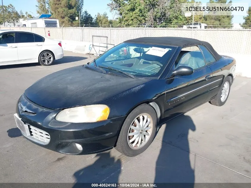 2001 Chrysler Sebring Lxi VIN: 1C3EL55U51N660470 Lot: 40524163