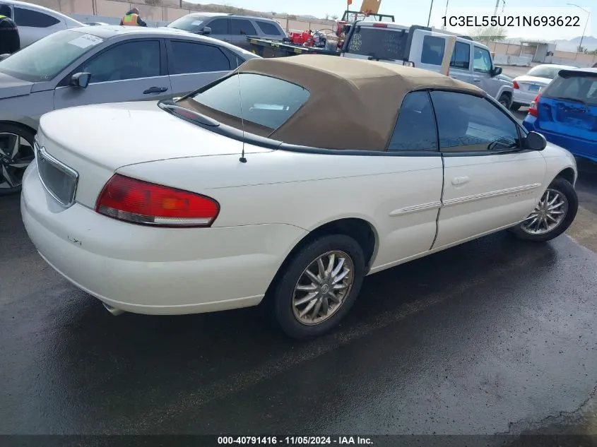 2001 Chrysler Sebring Lxi VIN: 1C3EL55U21N693622 Lot: 40791416