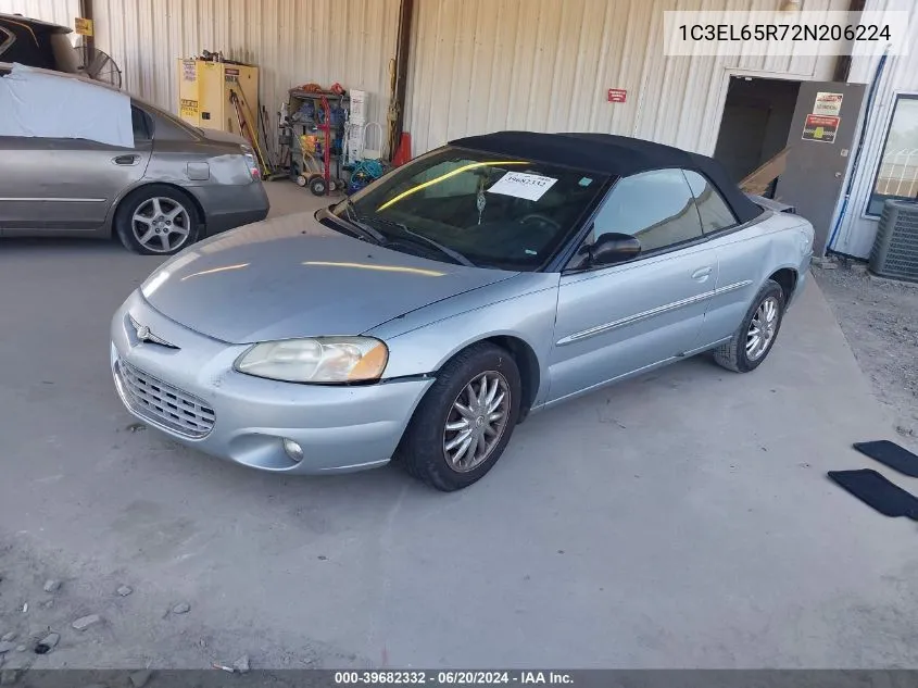 2002 Chrysler Sebring Limited VIN: 1C3EL65R72N206224 Lot: 39682332