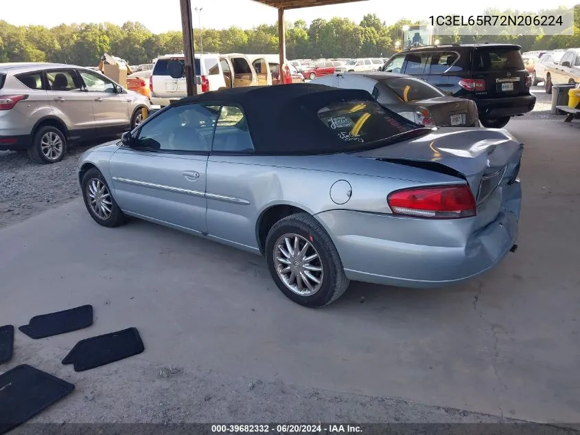 2002 Chrysler Sebring Limited VIN: 1C3EL65R72N206224 Lot: 39682332