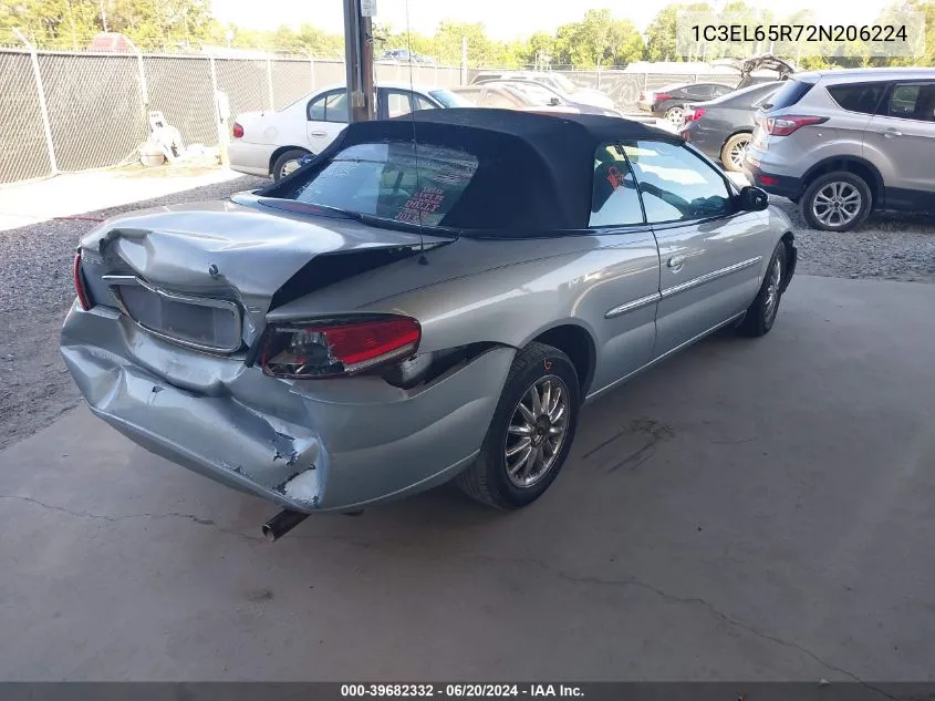 2002 Chrysler Sebring Limited VIN: 1C3EL65R72N206224 Lot: 39682332