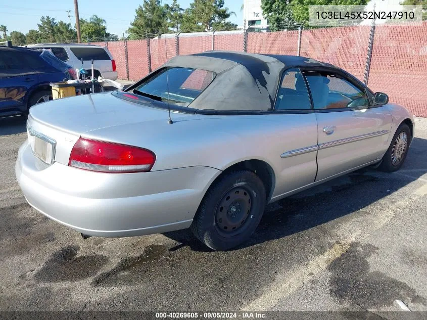 2002 Chrysler Sebring Lx VIN: 1C3EL45X52N247910 Lot: 40269605