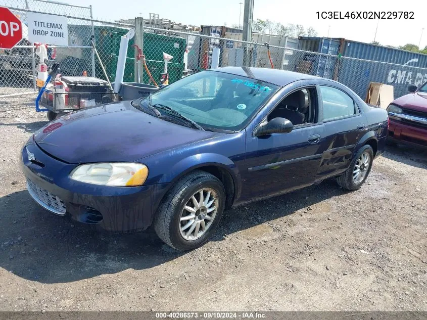 2002 Chrysler Sebring Lx/Lx Plus VIN: 1C3EL46X02N229782 Lot: 40286573