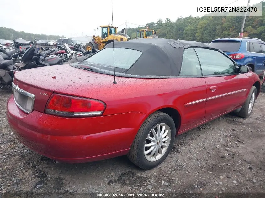 2002 Chrysler Sebring Lxi VIN: 1C3EL55R72N322470 Lot: 40392574