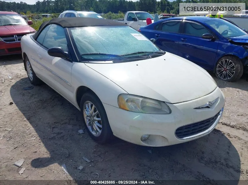 2002 Chrysler Sebring Limited VIN: 1C3EL65R02N310005 Lot: 40425885