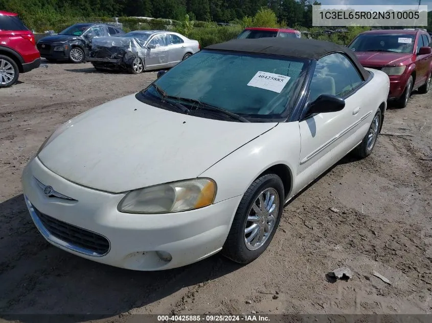 2002 Chrysler Sebring Limited VIN: 1C3EL65R02N310005 Lot: 40425885