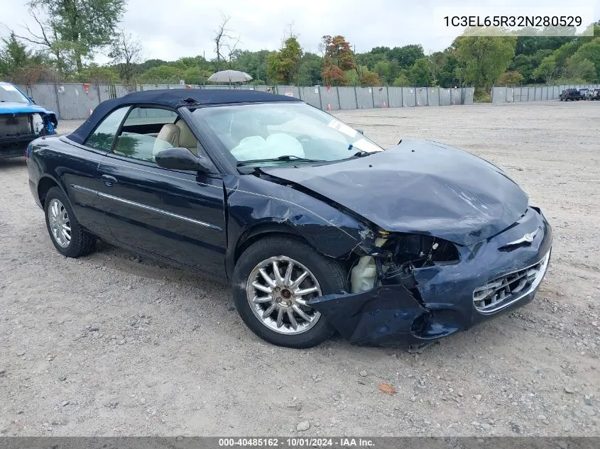 2002 Chrysler Sebring Limited VIN: 1C3EL65R32N280529 Lot: 40485162