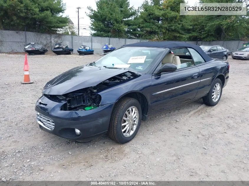 2002 Chrysler Sebring Limited VIN: 1C3EL65R32N280529 Lot: 40485162